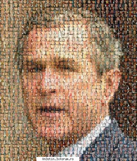 trista poza, imaginea bush formata din portretele soldatilor americani morti irak...